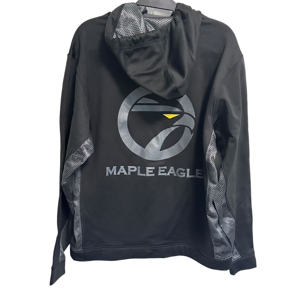 Sport-Tek Hoodie Mens L Black Maple Eagle Graphic Polyester Honeycomb Panel - Picture 4 of 16